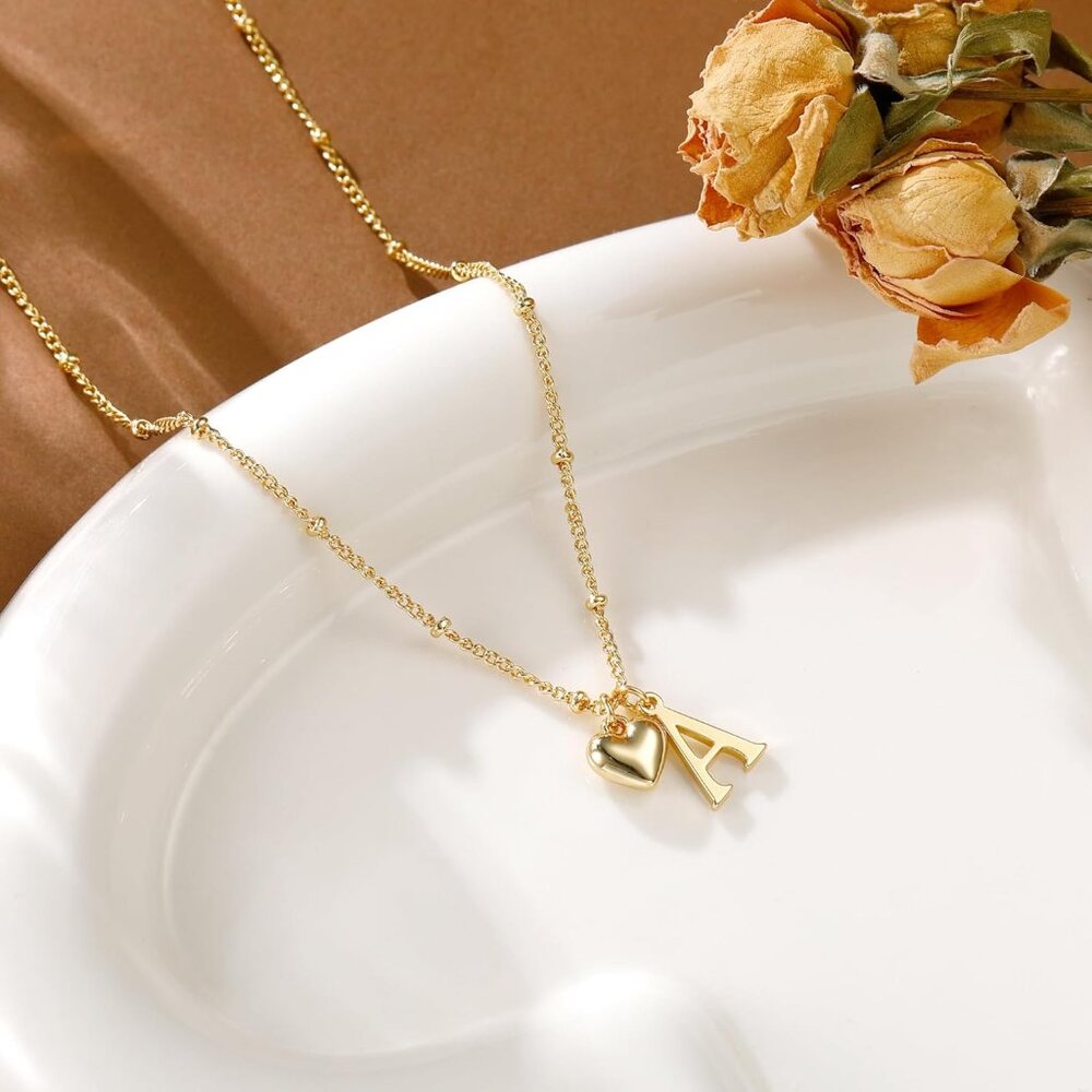 Personalized Gold/Silver Heart Initial Necklace -… - image 6